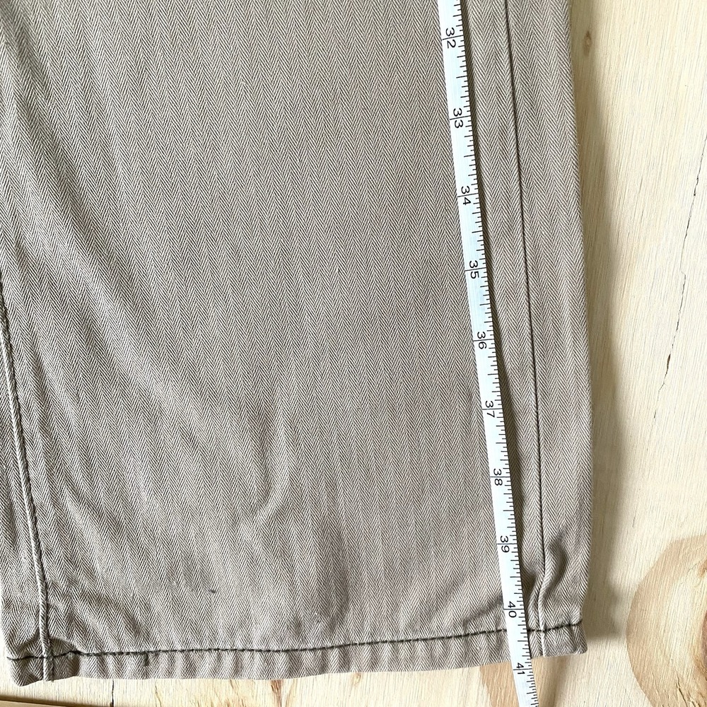Levis Womens Tan Pants Size 8 M Herringbone Stripe Y2K Flared Slacks - Picture 3 of 8